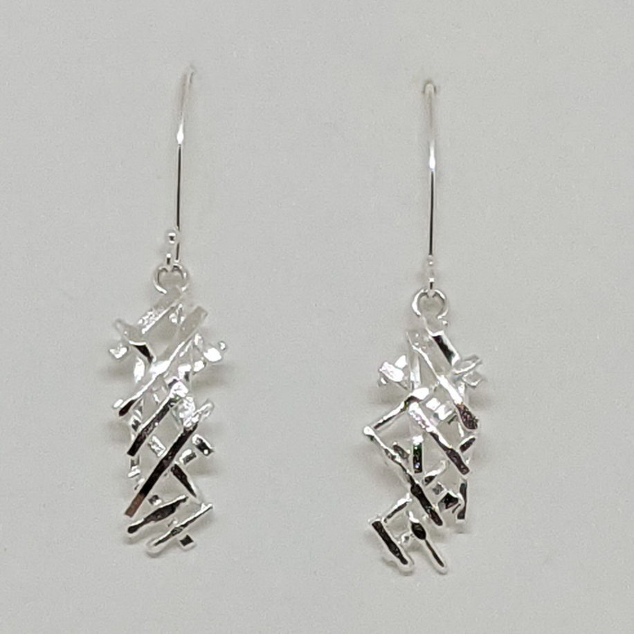 Medium Crosshatch Twig Earrings by A & R Jewellery at The Avenue Gallery, a contemporary fine art gallery in Victoria, BC, Canada.