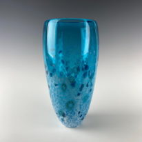 XLG Lily Vase (Copper Blue) by Lisa Samphire at The Avenue Gallery, a contemporary fine art gallery in Victoria, BC, Canada.