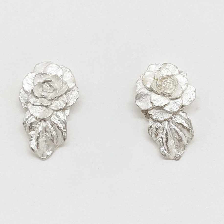Succulent Earrings with Leaf by Andrea Russell at The Avenue Gallery, a contemporary fine art gallery in Victoria, BC, Canada.