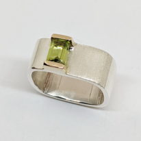 Large Square Stacker Ring with Peridot by Chi's Creations at The Avenue Gallery, a contemporary fine art gallery in Victoria, BC, Canada.