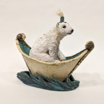 Boat Traveller (Bear) by Carolyn Houg at The Avenue Gallery, a contemporary fine art gallery in Victoria, BC, Canada.