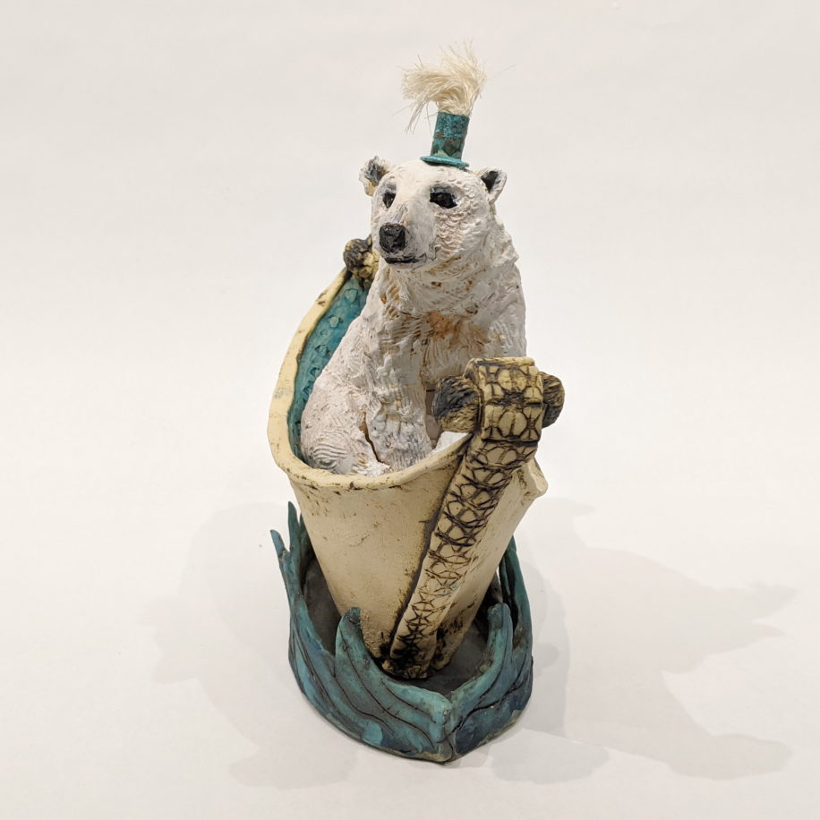 Boat Traveller (Bear) by Carolyn Houg at The Avenue Gallery, a contemporary fine art gallery in Victoria, BC, Canada.