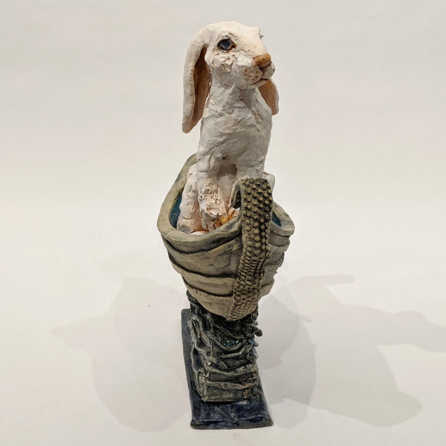 Boat Traveller (Hare) by Carolyn Houg at The Avenue Gallery, a contemporary fine art gallery in Victoria, BC, Canada.