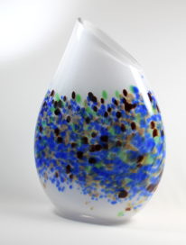 White with Blue, Green, Amber Vase by Guy Hollington at The Avenue Gallery, a contemporary fine art gallery in Victoria, BC, Canada.