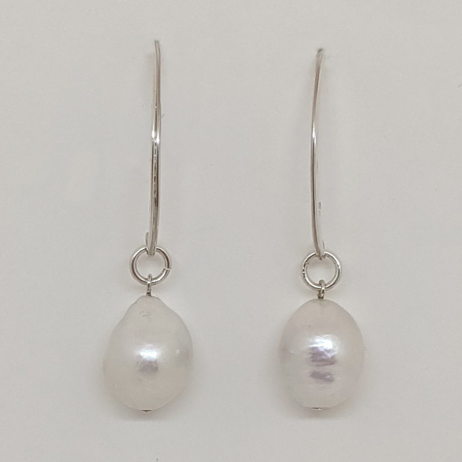 White Freshwater Pearl Earrings by Val Nunns at The Avenue Gallery, a contemporary fine art gallery in Victoria, BC, Canada.