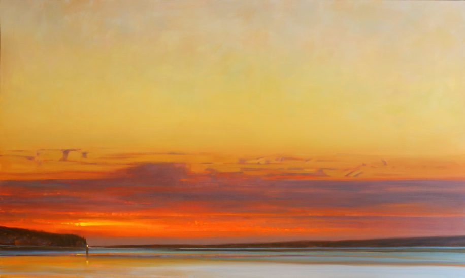 'Narrows at Sunset', Dodd Narrows by Brent Lynch at The Avenue Gallery, a contemporary fine art gallery in Victoria, BC, Canada.
