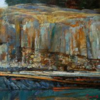 'Spotted Cliffs', Wallace Island by Brent Lynch at The Avenue Gallery, a contemporary fine art gallery in Victoria, BC, Canada.
