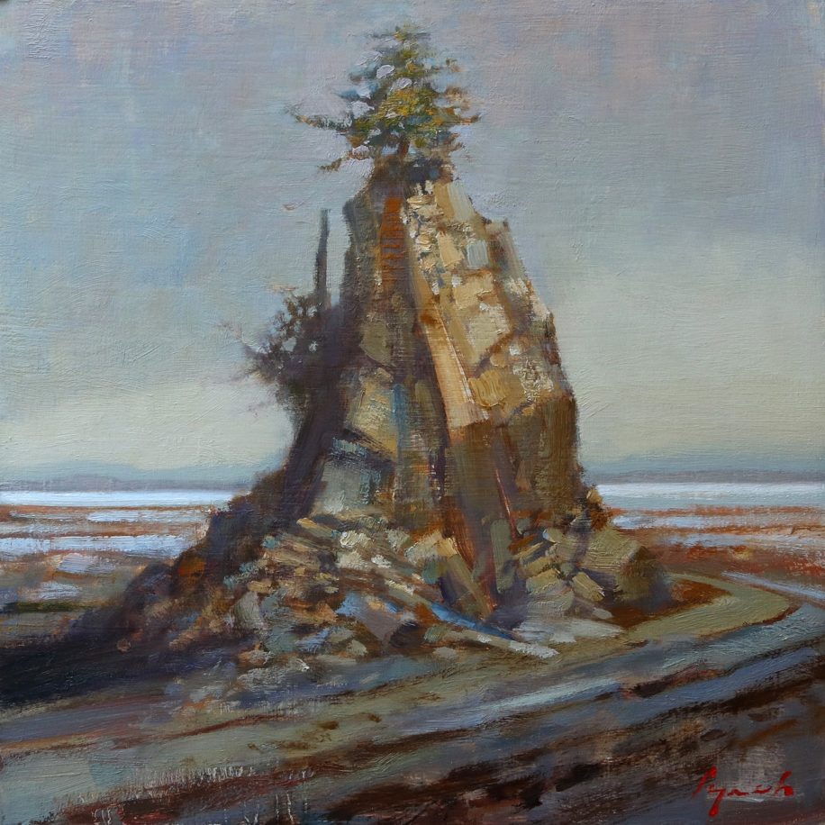 'Golden Stack', Barkley Sound by Brent Lynch at The Avenue Gallery, a contemporary fine art gallery in Victoria, BC, Canada.