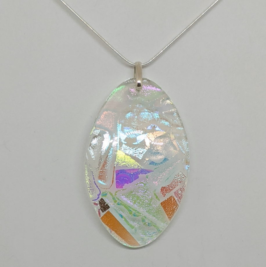 Mosaic Pendant (Domed Oval) by Peggy Brackett at The Avenue Gallery, a contemporary fine art gallery in Victoria, BC, Canada.