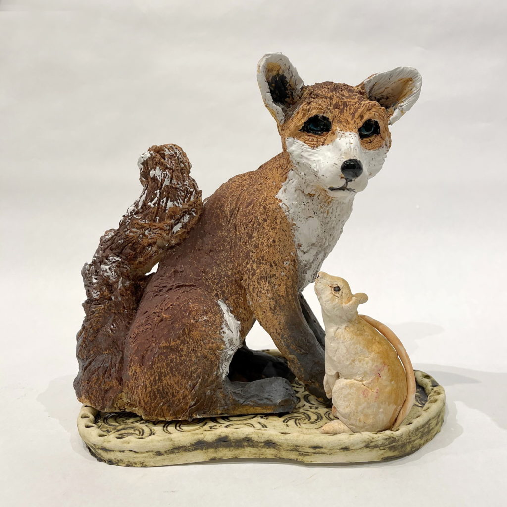 Fox and Friend by Carolyn Houg at The Avenue Gallery, a contemporary fine art gallery in Victoria, BC, Canada.