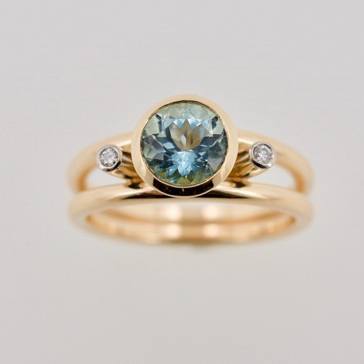 Aquamarine and Diamond Ring by Bayot Heer at The Avenue Gallery, a contemporary fine art gallery in Victoria, BC, Canada.