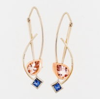 Sapphire and Morganite Earrings by Bayot Heer at The Avenue Gallery, a contemporary fine art gallery in Victoria, BC, Canada
