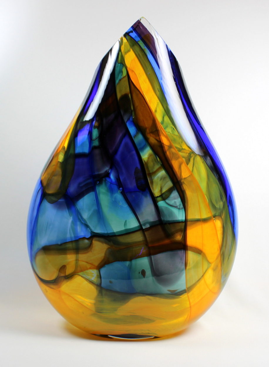 Stained Glass by Vase by Guy Hollington at The Avenue Gallery, a contemporary fine art gallery in Victoria, BC, Canada.