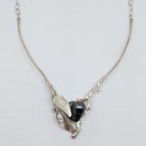 Argentium Silver and Baroque Pearl Necklace by Darlene Letendre at The Avenue Gallery, a contemporary fine art gallery in Victoria, BC, Canada.
