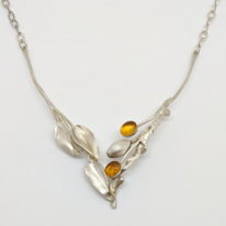Argentium Silver & Baltic Amber Necklace by Darlene Letendre at The Avenue Gallery, a contemporary fine art gallery in Victoria, BC, Canada.
