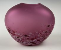 Tulip Vase (Frosted Cranberry) by Lisa Samphire at The Avenue Gallery, a contemporary fine art gallery in Victoria, BC, Canada