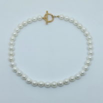 White Shell Pearl Necklace by Val Nunns at The Avenue Gallery, a contemporary fine art gallery in Victoria, BC, Canada.