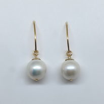 White Shell Pearl Earrings by Val Nunns at The Avenue Gallery, a contemporary fine art gallery in Victoria, BC, Canada.