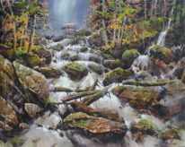 Creek Stream by Bi Yuan Cheng at The Avenue Gallery, a contemporary fine art gallery in Victoria, BC, Canada.