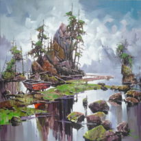 Pacific Latelight by Bi Yuan Cheng at The Avenue Gallery, a contemporary fine art gallery in Victoria, BC, Canada.