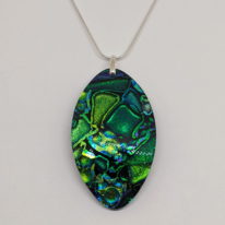 Mosaic Pendant (Medium Domed Oval) by Peggy Brackett at The Avenue Gallery, a contemporary fine art gallery in Victoria, BC, Canada.