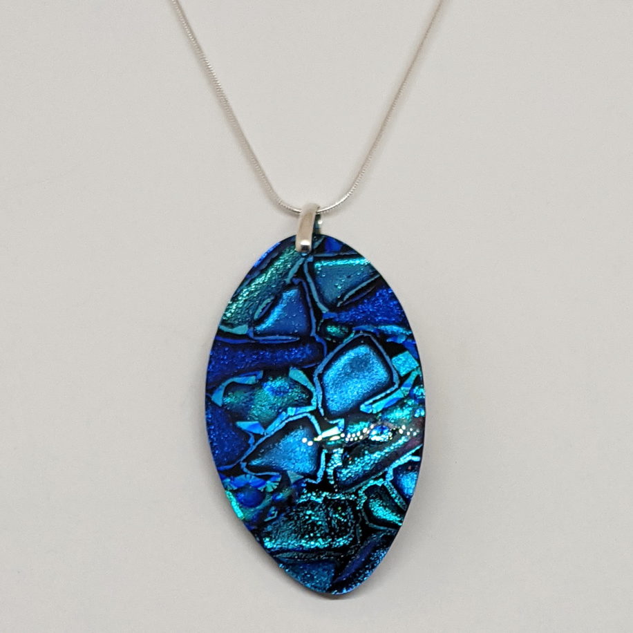 Mosaic Pendant (Medium Domed Oval) by Peggy Brackett at The Avenue Gallery, a contemporary fine art gallery in Victoria, BC, Canada.