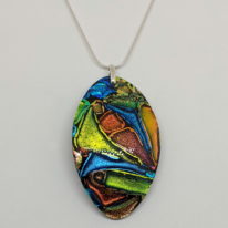 Mosaic Pendant (Large Domed Oval) by Peggy Brackett at The Avenue Gallery, a contemporary fine art gallery in Victoria, BC, Canada.