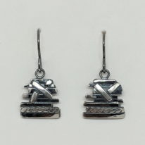 Horizontal Dangle Bark Earrings - Antique Finish (Small) by A & R Jewellery at The Avenue Gallery, a contemporary fine art gallery in Victoria, BC, Canada.