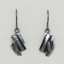 Vertical Dangle Bark Earrings - Antique Finish (Small) by A & R Jewellery at The Avenue Gallery, a contemporary fine art gallery in Victoria, BC, Canada.