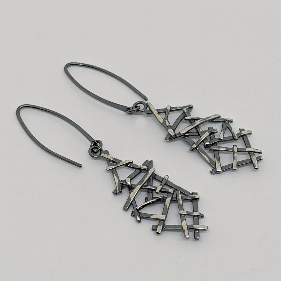 Abstract Twigs Earrings - Antique Finish by A & R Jewellery at The Avenue Gallery, a contemporary fine art gallery in Victoria, BC, Canada.