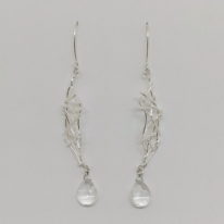 Long Ladder Twigs Earrings with Clear Quartz by A & R Jewellery at The Avenue Gallery, a contemporary fine art gallery in Victoria, BC, Canada.