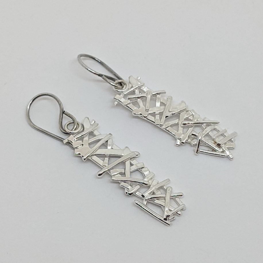 Medium Rectangle Twigs Earrings by A & R Jewellery at The Avenue Gallery, a contemporary fine art gallery in Victoria, BC, Canada.