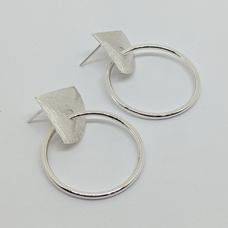 Pie Wedge Hoop Earrings by A & R Jewellery at The Avenue Gallery, a contemporary fine art gallery in Victoria, BC, Canada.