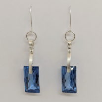 Wave Dangle Earrings with London Blue Topaz by A & R Jewellery at The Avenue Gallery, a contemporary fine art gallery in Victoria, BC, Canada.