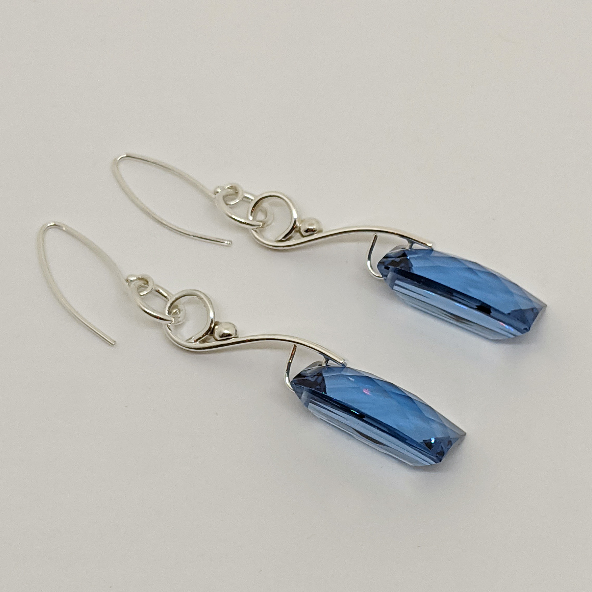 Wave Dangle Earrings With London Blue Topaz By A R Jewellery The