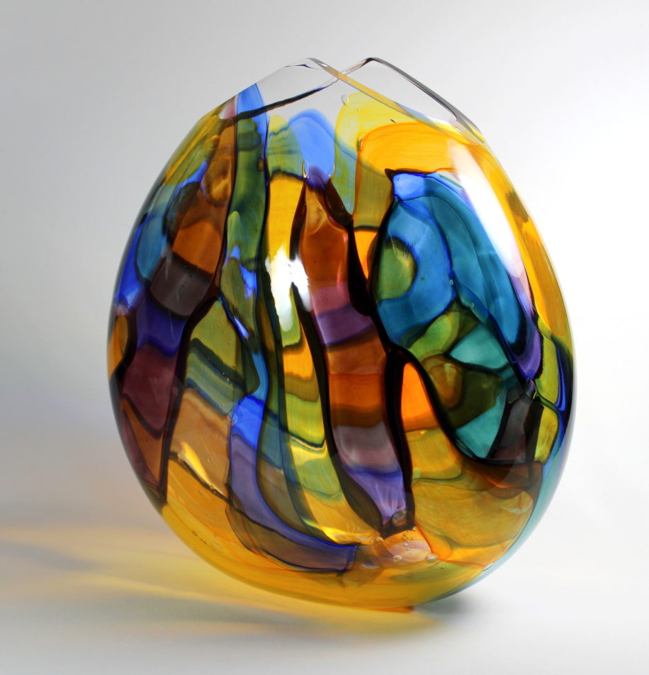 Stained Glass Vase by Guy Hollington at The Avenue Gallery, a contemporary fine art gallery in Victoria, BC, Canada.