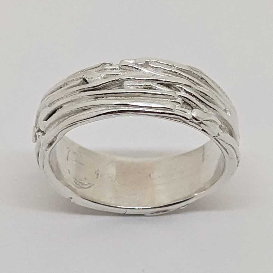 Horizontal Bark Band Ring by A & R Jewellery at The Avenue Gallery, a contemporary fine art gallery in Victoria, BC, Canada.