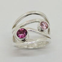 Wing Design Ring with Pink Topaz & Pink Cubic Zirconia by A & R Jewellery at The Avenue Gallery, a contemporary fine art gallery in Victoria, BC, Canada.