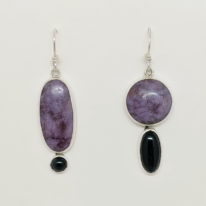 Purple Jade & Black Onyx Earrings by Brenda Roy at The Avenue Gallery, a contemporary fine art gallery in Victoria, BC, Canada.
