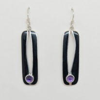 Black Jade & Amethyst Earrings by Brenda Roy at The Avenue Gallery, a contemporary fine art gallery in Victoria, BC, Canada.