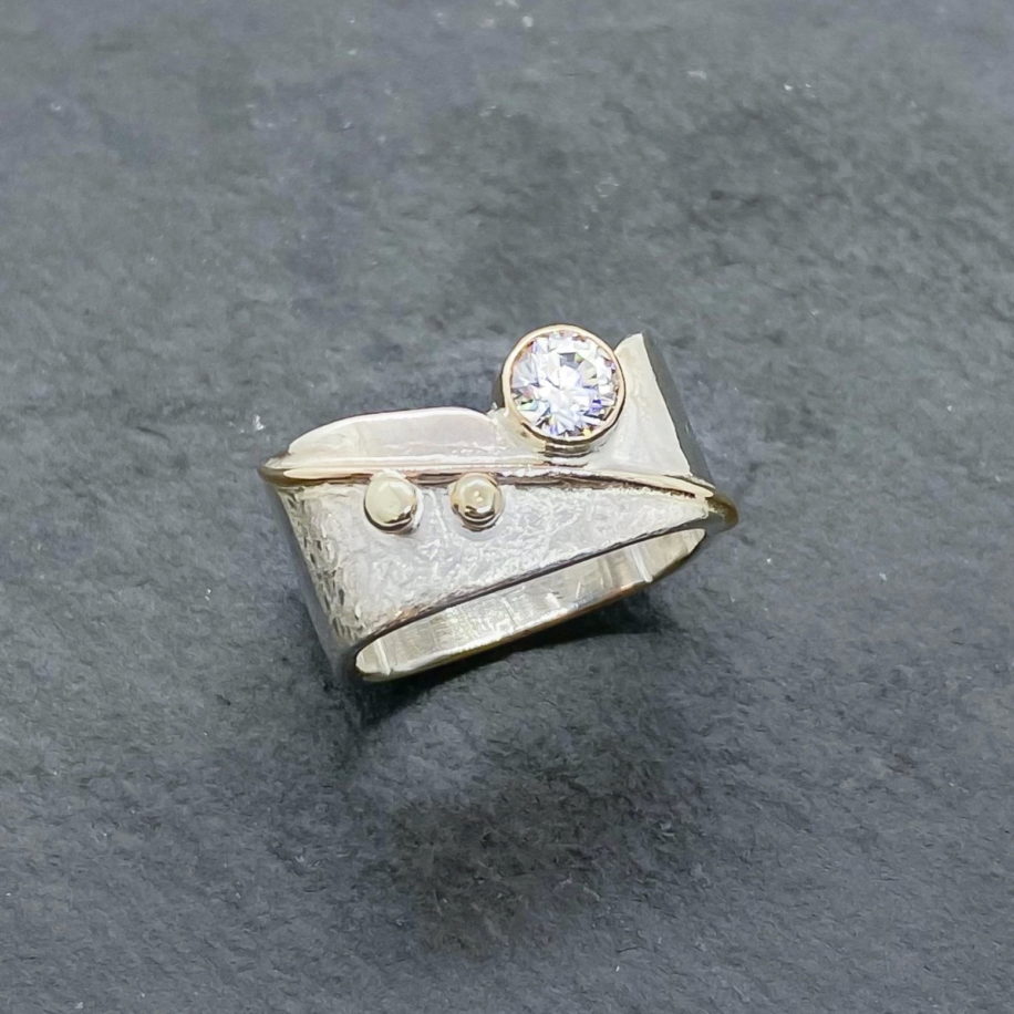 Large Square Stacker Blossom Ring by Chi's Creations at The Avenue Gallery, a contemporary fine art gallery in Victoria, BC, Canada