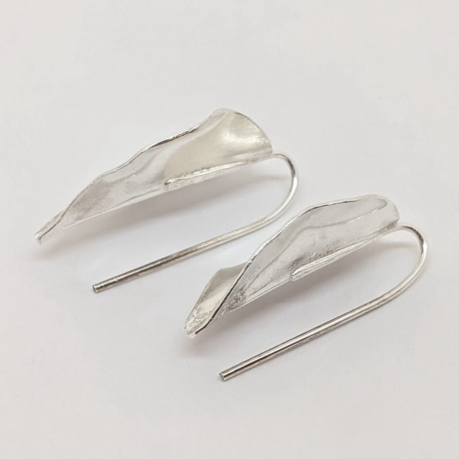 Petite Argentium Leaf Earrings by Darlene Letendre at The Avenue Gallery, a contemporary fine art gallery in Victoria, BC, Canada.