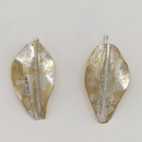 Petite Silver Infused Bronze Leaf Earrings by Darlene Letendre at The Avenue Gallery, a contemporary fine art gallery in Victoria, BC, Canada.