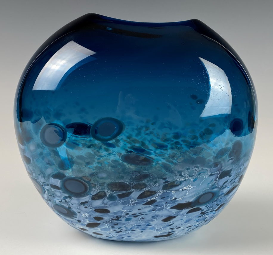 Tulip Vase (Dark Teal/Blue) by Lisa Samphire at The Avenue Gallery, a contemporary fine art gallery in Victoria, BC, Canada.