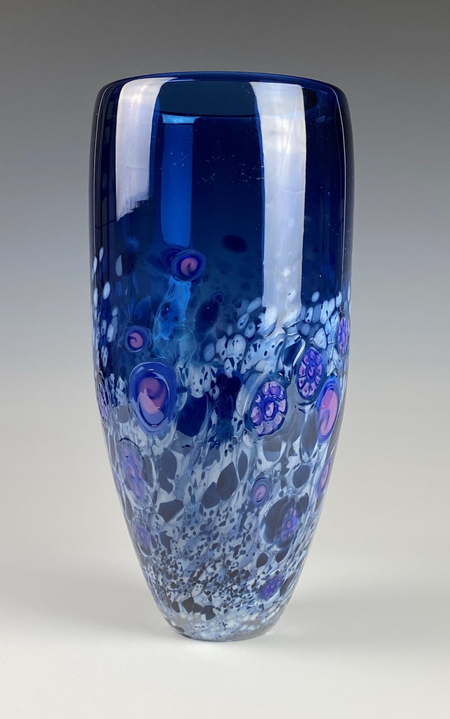 Lily Vase (Steel Blue) by Lisa Samphire at The Avenue Gallery, a contemporary fine art gallery in Victoria, BC, Canada.