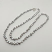 Pale Grey Freshwater Pearl Necklace by Val Nunns at The Avenue Gallery, a contemporary fine art gallery in Victoria, BC, Canada.