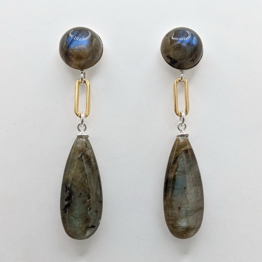Labradorite Earrings by LULU B Designs at The Avenue Gallery, a contemporary fine art gallery in Victoria, BC, Canada.