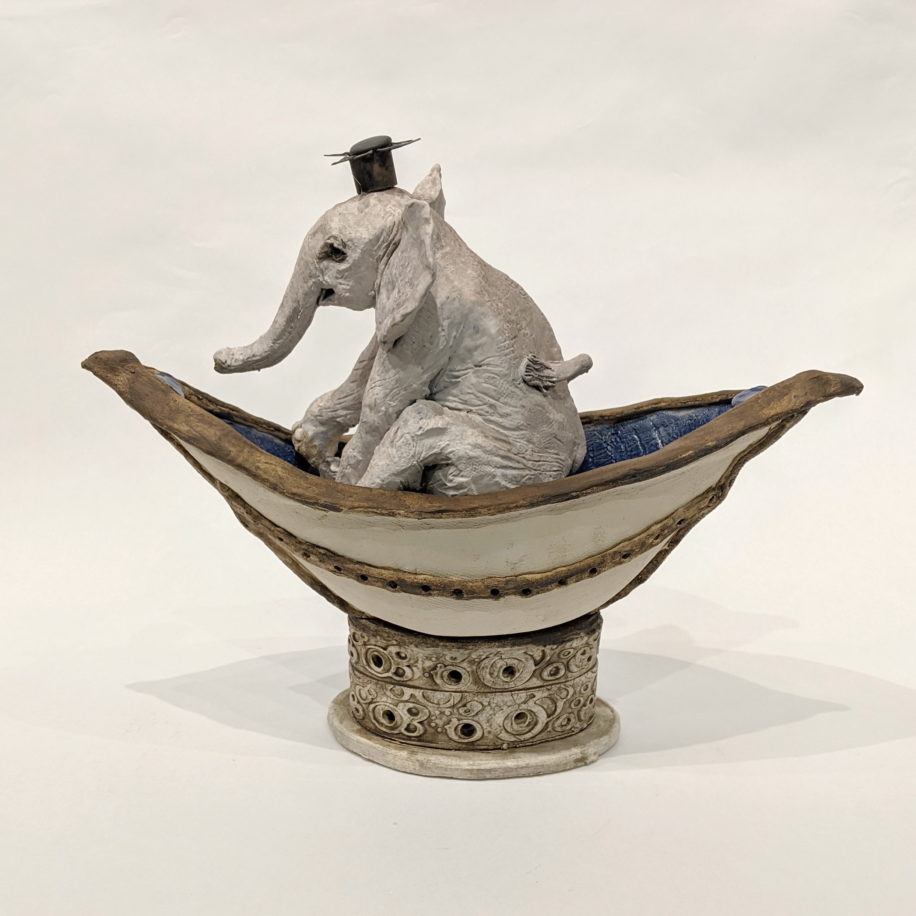 Getting His Sea Legs (Baby Elephant) by Carolyn Houg at The Avenue Gallery, a contemporary fine art gallery in Victoria, BC, Canada.