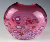 Tulip Vase (Cranberry-Pink) by Lisa Samphire at The Avenue Gallery, a contemporary fine art gallery in Victoria, BC, Canada.