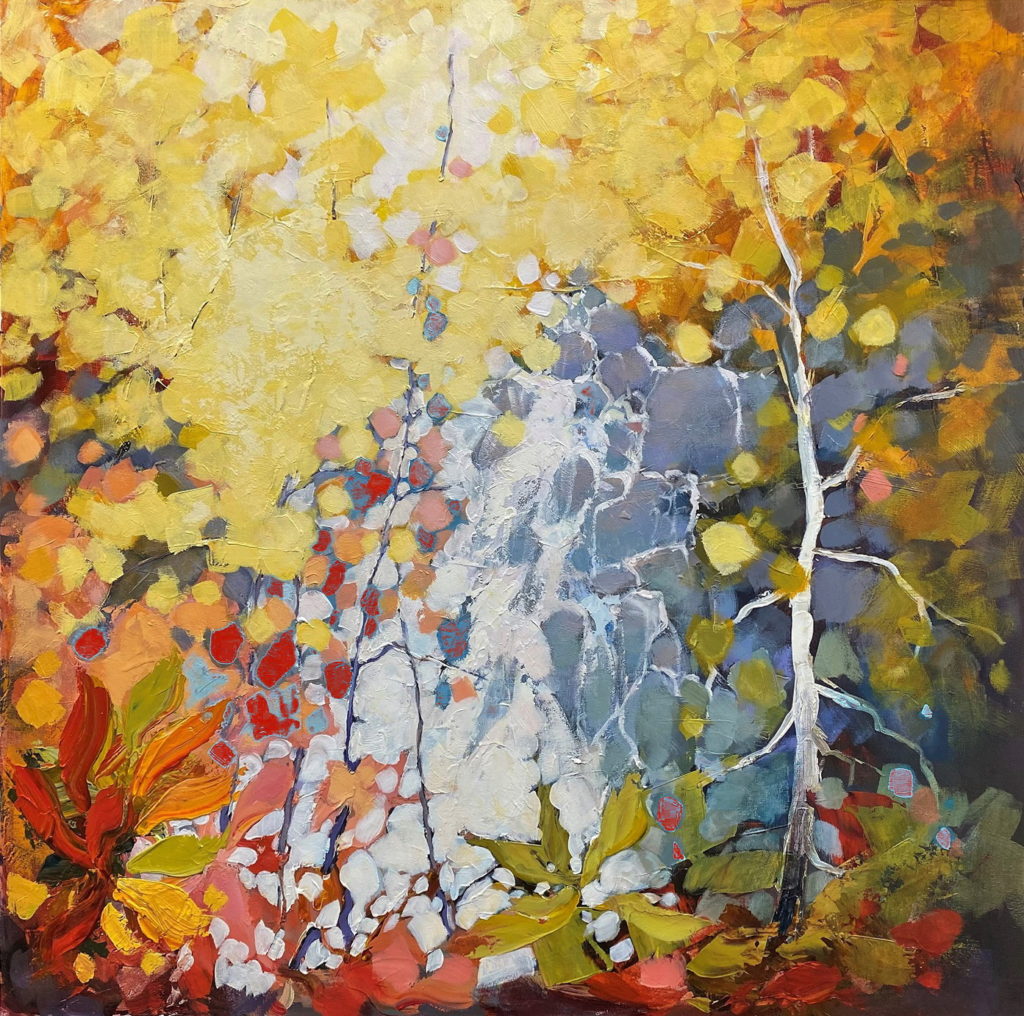 Wooded Cascade by Linda Wilder at The Avenue Gallery, a contemporary fine art gallery in Victoria, BC, Canada.
